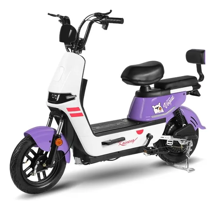 Bicicleta eléctrica KELAN City color blanco, vista lateral